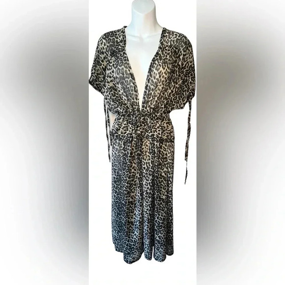 Time And Tru | Women's Cheetah Print Kimono - Picture 1 of 6